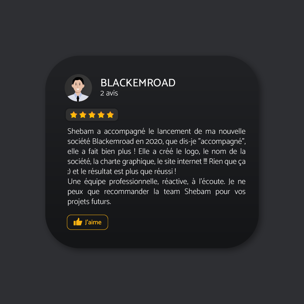 Blackemroad avis sur leur accompagnement avec Shebam !