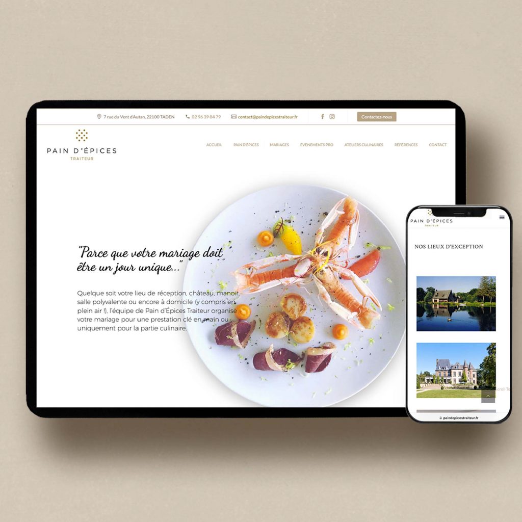 Pain d'Épices Traiteur Dinan, conception du site internet par Shebam !