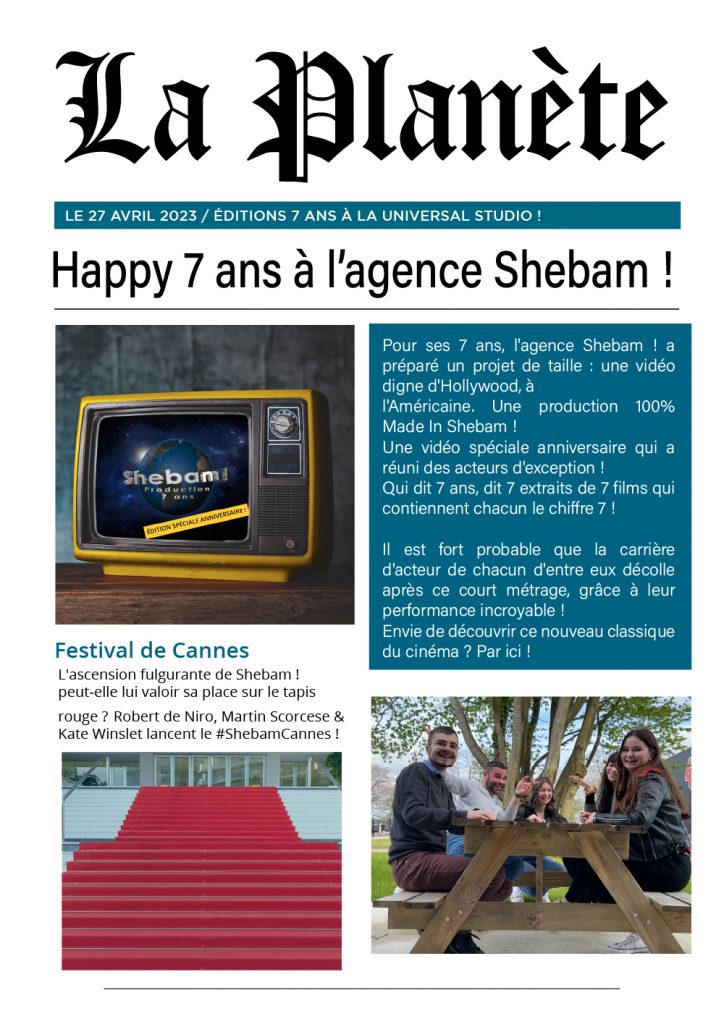 L'agence de communication shebam ! dans le journal la planète